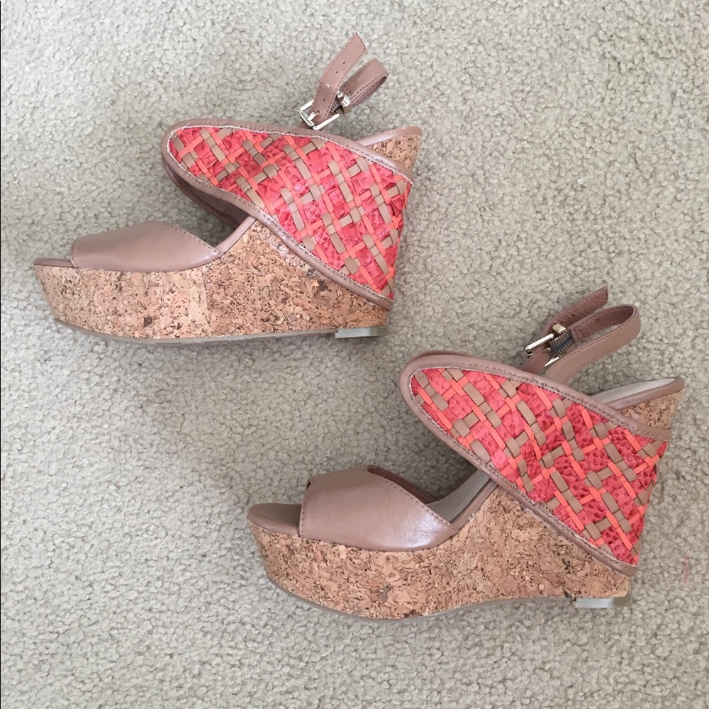 Nordstrom Elliott Lucca Coral Pink Wedge Heel - Picture 2 of 4